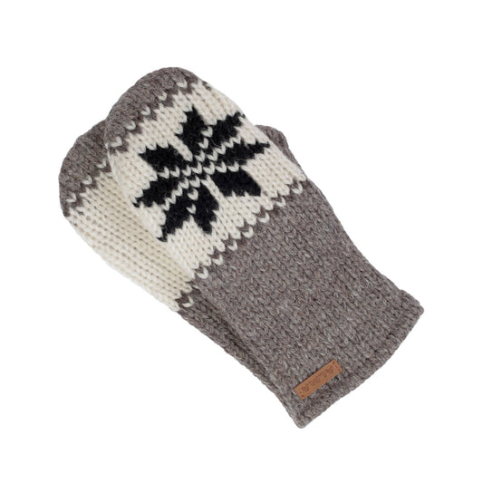 Wool Mitts with Snowflake