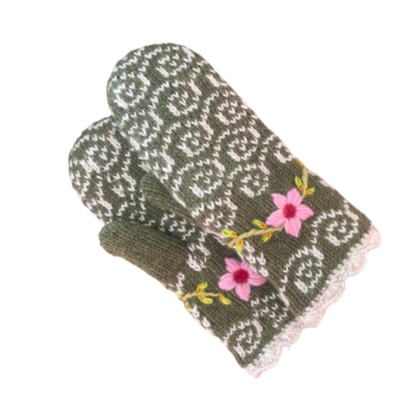 Embroidered Mitts