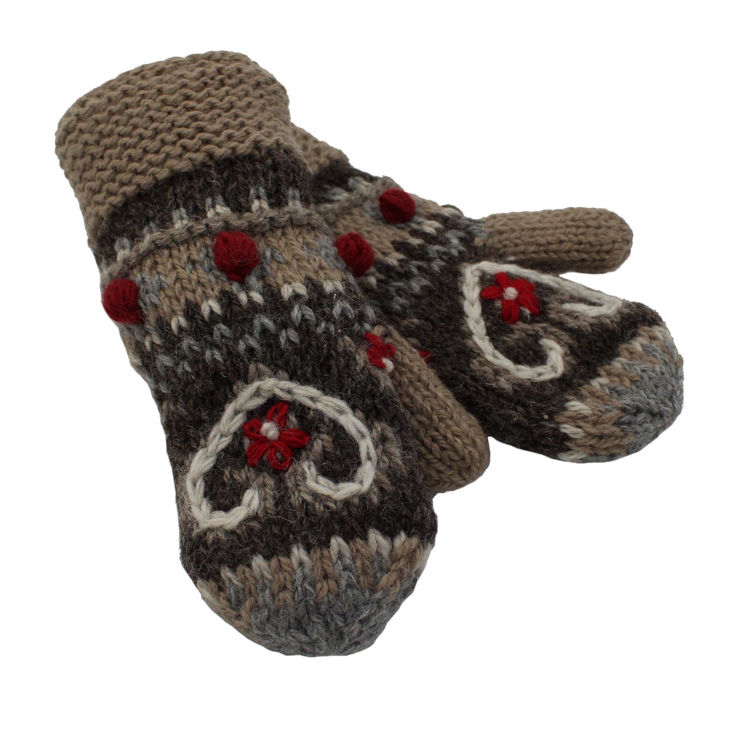 Embroidered Wool Mitts