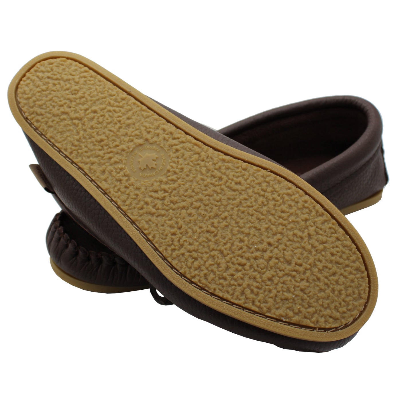 Rubber Sole Leather Moccasins