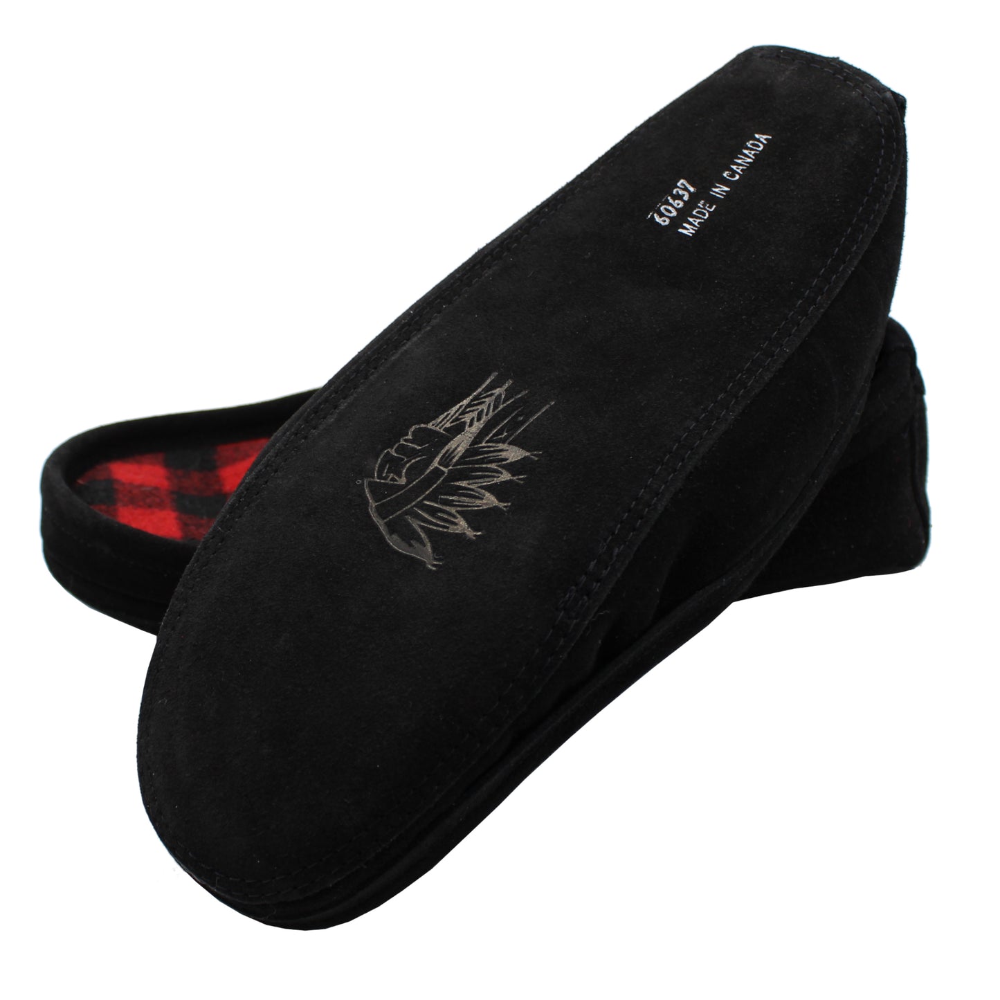 Black/Red Plaid Moccasins