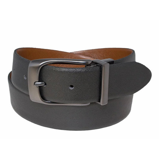 Print Glazed Leather Reversible Belt - 35MM