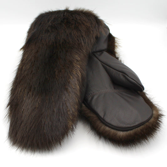 Leather Mittens - Beaver