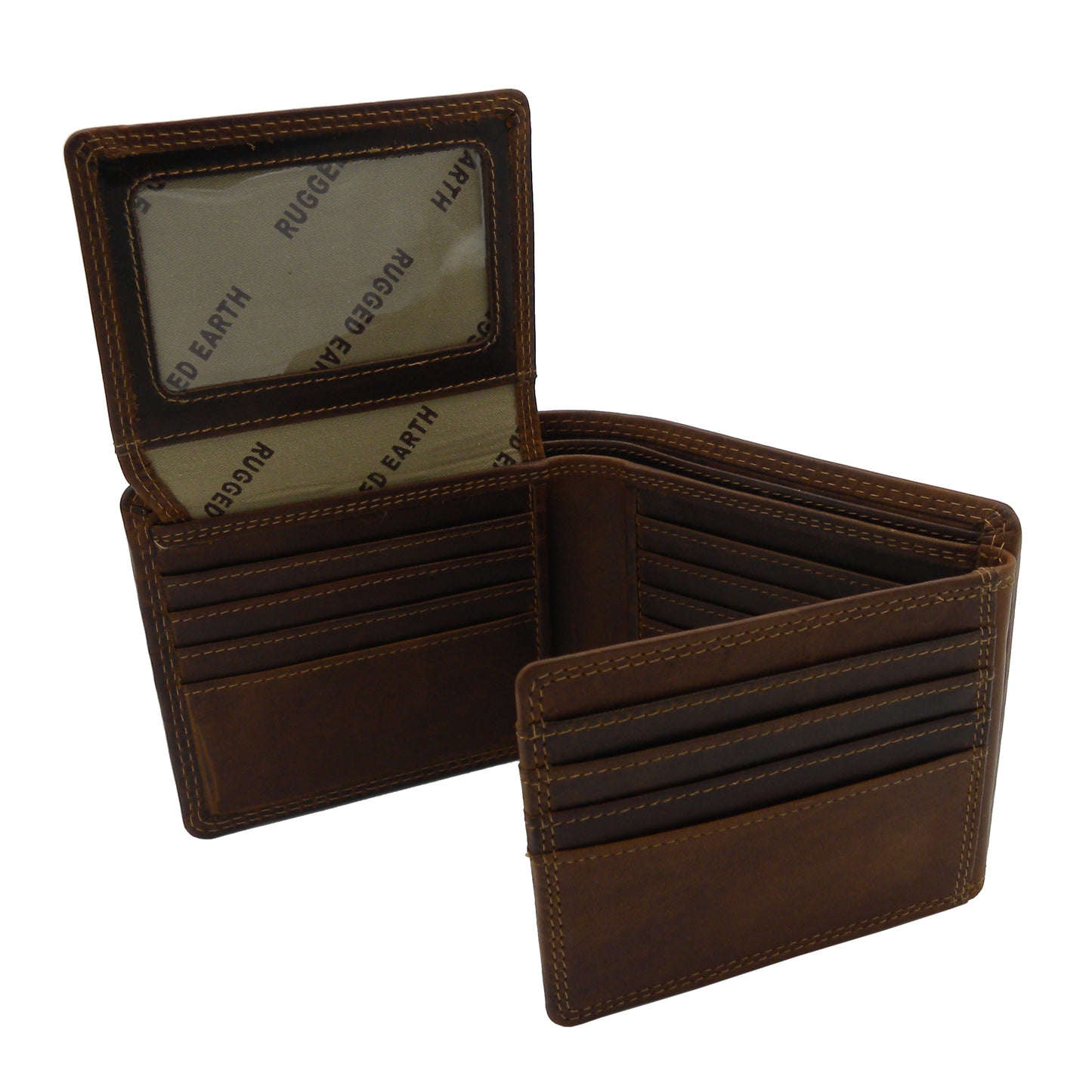 RE Leather Wallet - Bifold with Top & Mid Flap