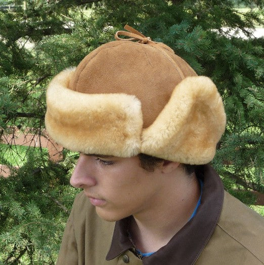 Men's Sheepskin Trapper Hat. Made in Canada by Egli's Sheep Farm