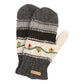Striped Embroidered Mitts