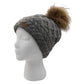Cable Hat w. Raccoon Fur Pompom
