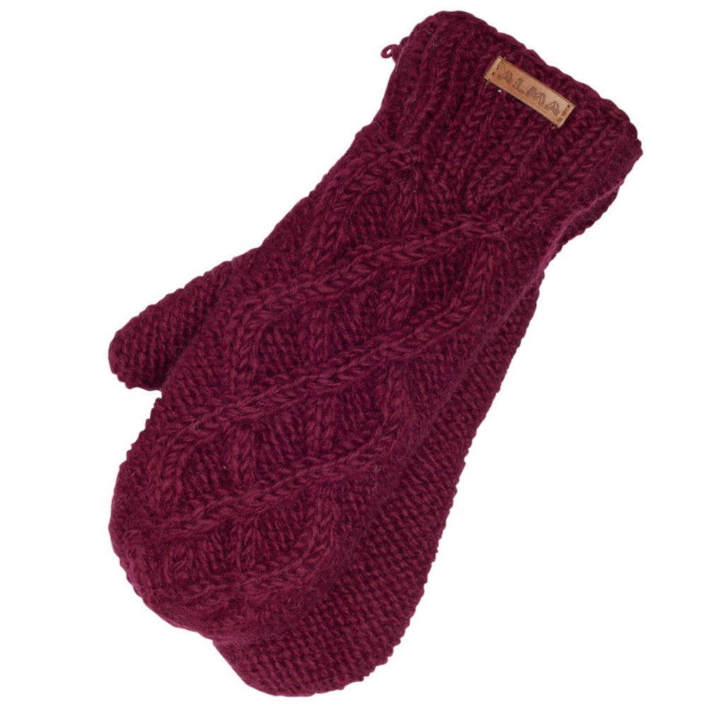 Wool Cable Mitts