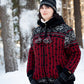 Wool Jacket Lined - Maroon Snowflake