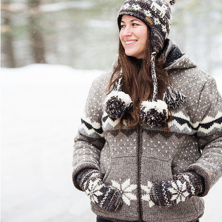 Wool Jacket Lined - Snowflake Design