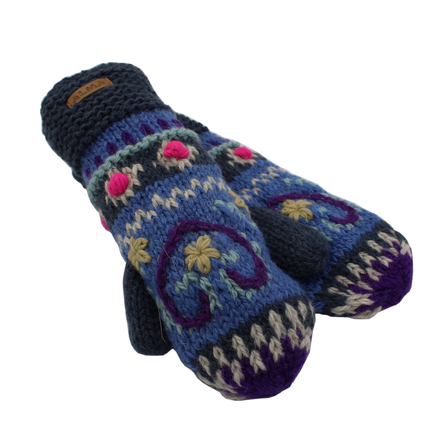 Embroidered Wool Mitts