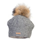 Cable Beret w. Raccoon Fur Pompom