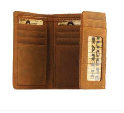 RE Leather Wallet - Trifold with 12 Credit Card