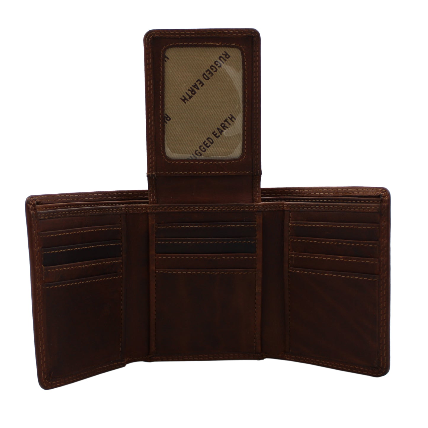 RE Leather Trifold Wallet with Flap