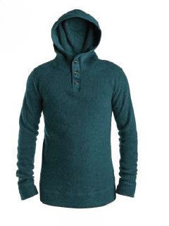 Wool Henley with Hood