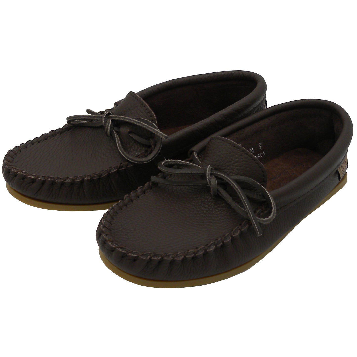 Rubber Sole Leather Moccasins