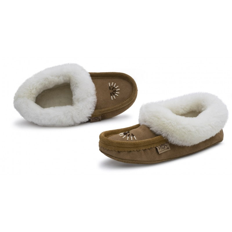 Beaded Suede Moccasins Sheepskin