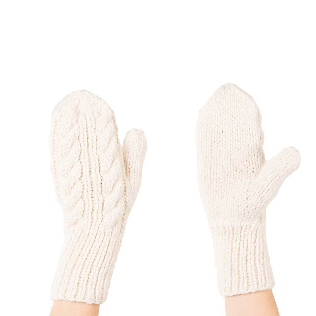Hand knit Alpaca Mitts