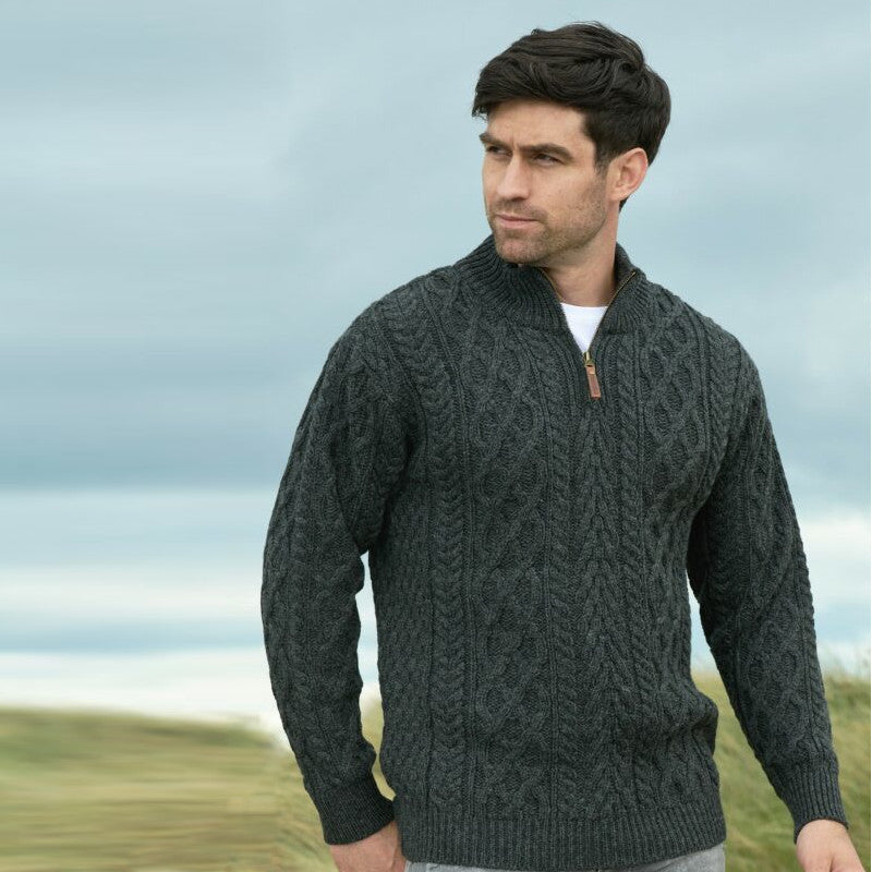 Donegal Half Zip Aran Sweater