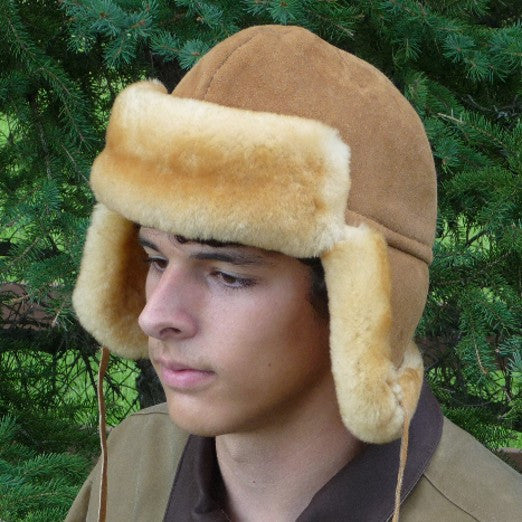 Men's Sheepskin Trapper Hat. Made in Canada by Egli's Sheep Farm